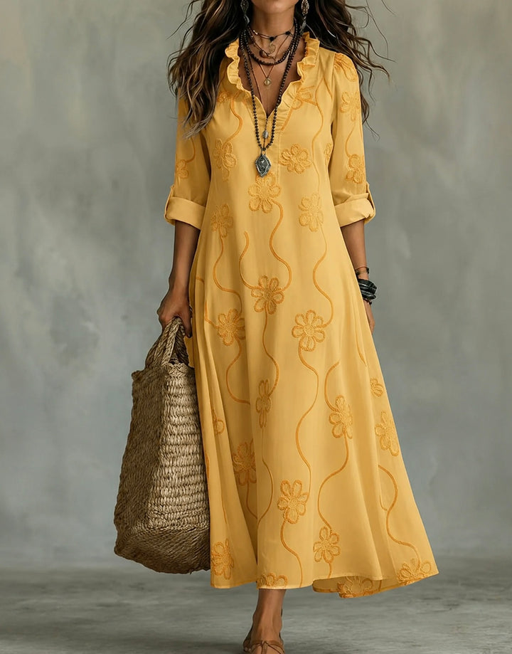Sienna™ | Flower-print summer dress that conceals the tummy