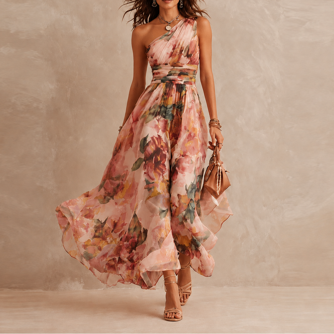 Celeste | One-Shoulder Floral Maxi