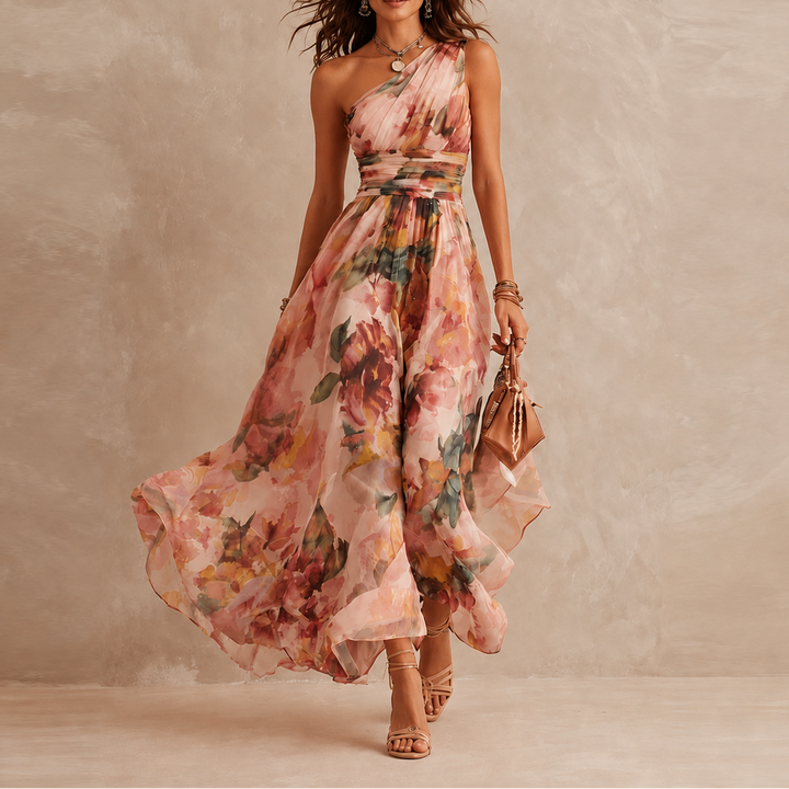 Celeste | One-Shoulder Floral Maxi
