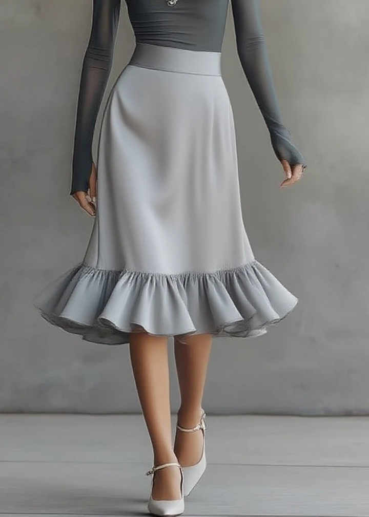 Midi Dress with Off-Shoulder Top and Long Sleeves