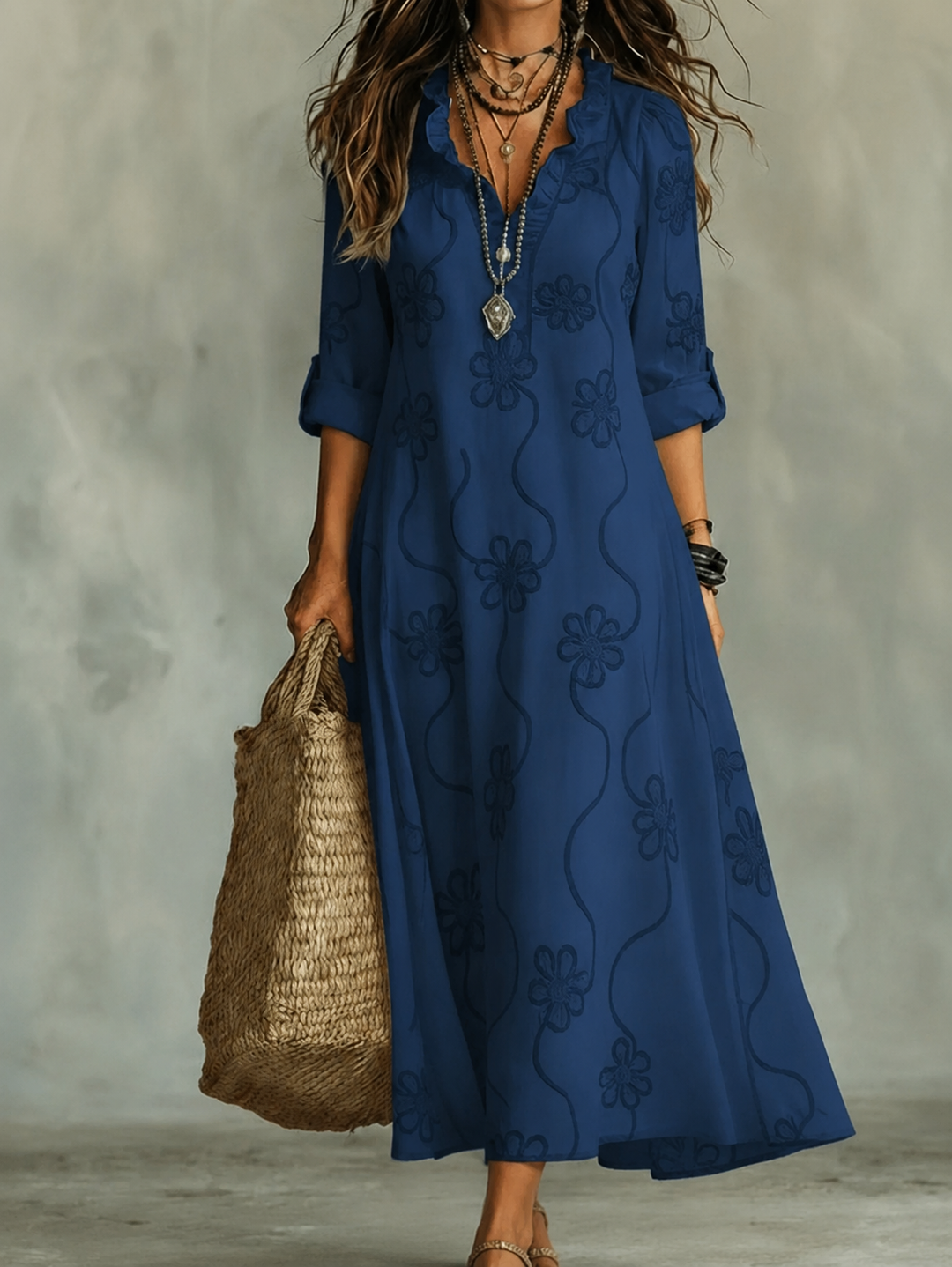 Sienna™ | Flower-print summer dress that conceals the tummy