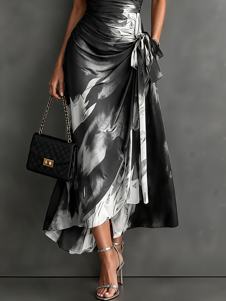 Midi Wallet Dress With V-Neck Collar