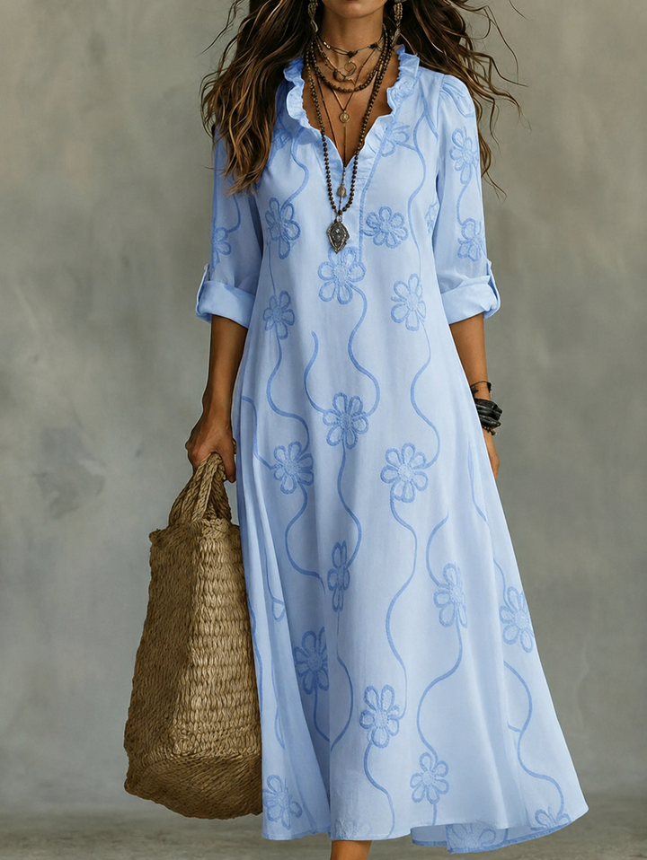 Sienna™ | Flower-print summer dress that conceals the tummy