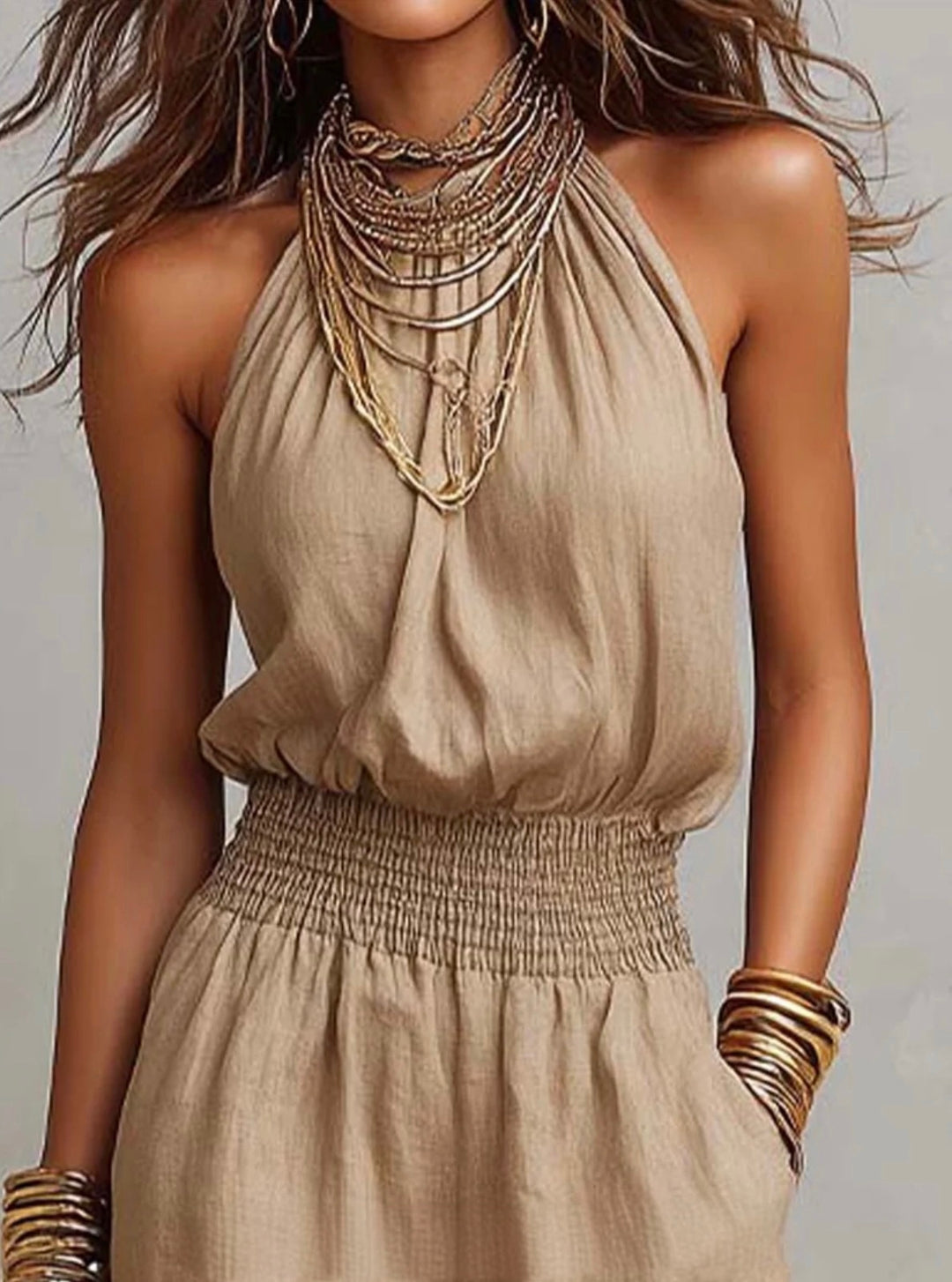 VALERIA | Halter Neck Wide-Leg Jumpsuit