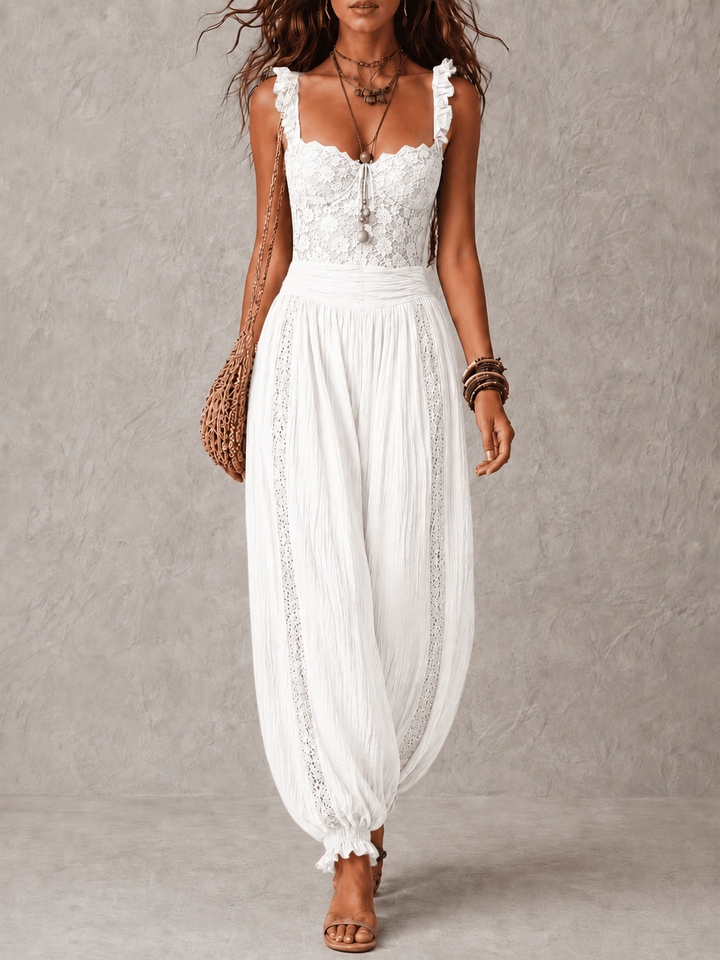 Wanda · Complete with gray lace bandeau and pleated harem pants
