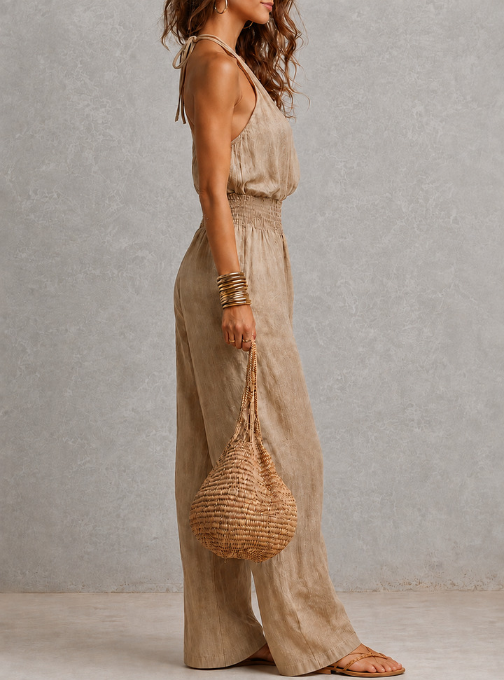 VALERIA | Halter Neck Wide-Leg Jumpsuit