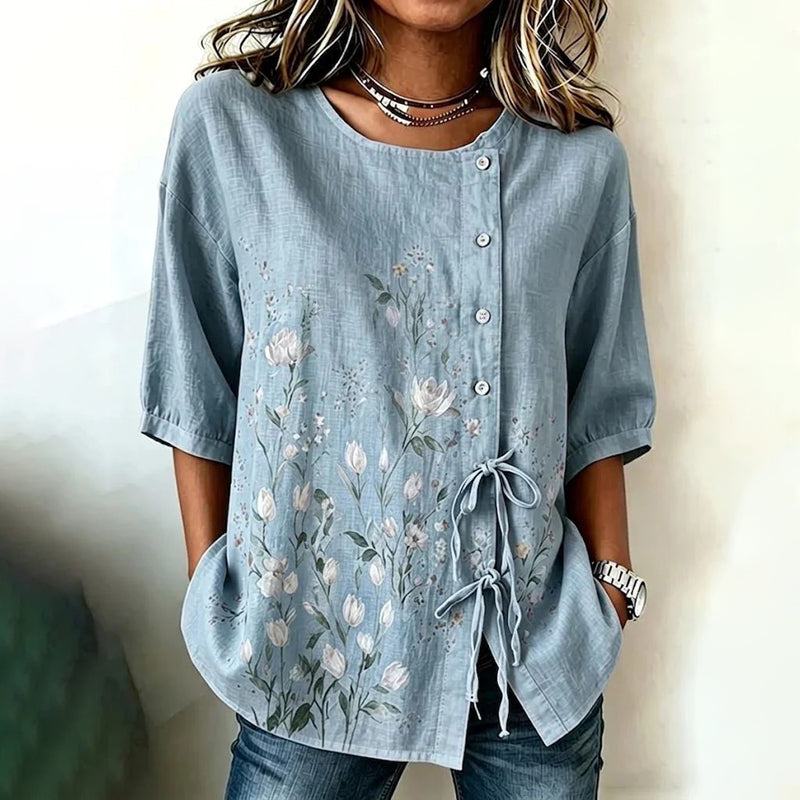 Sofia Blue Summer Blouse