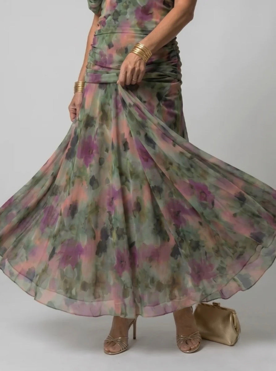 Calen | Off Shoulder Flow Midi Dress