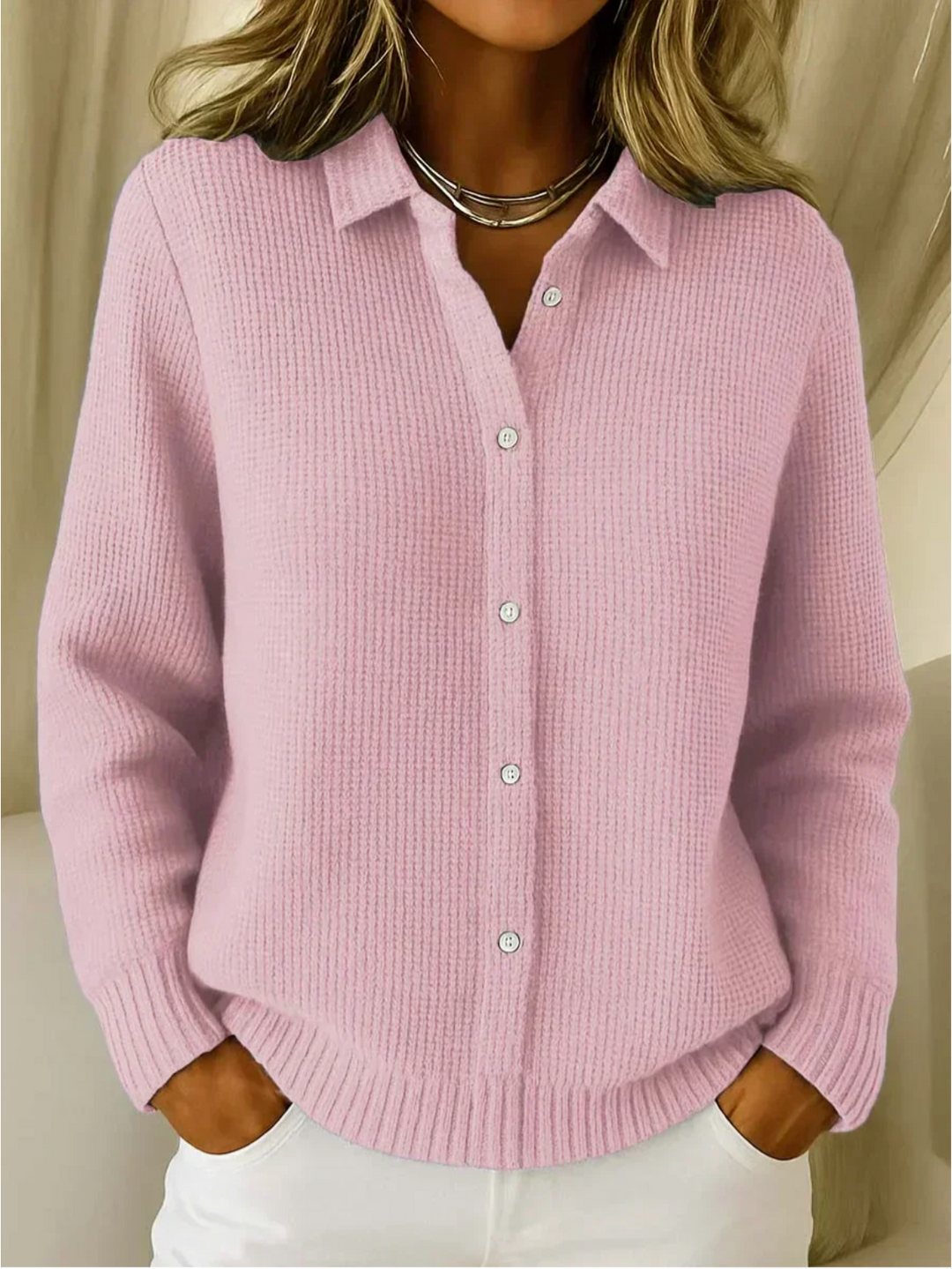 Katrina | Textured Knit Button Cardigan