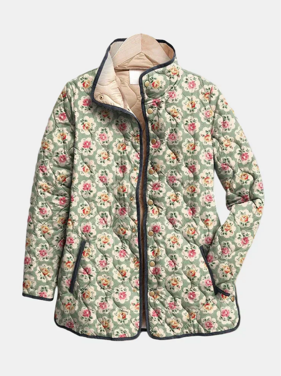 AVELINE | Quilted Jacket with Vintage Floral Print