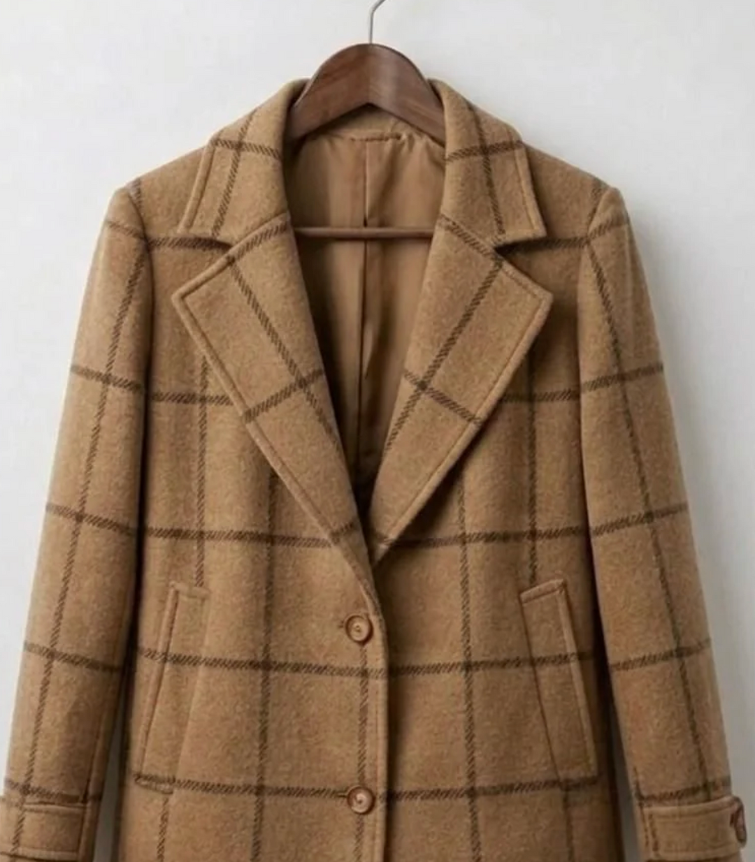 Judith™ | Long Tweed Plaid Coat